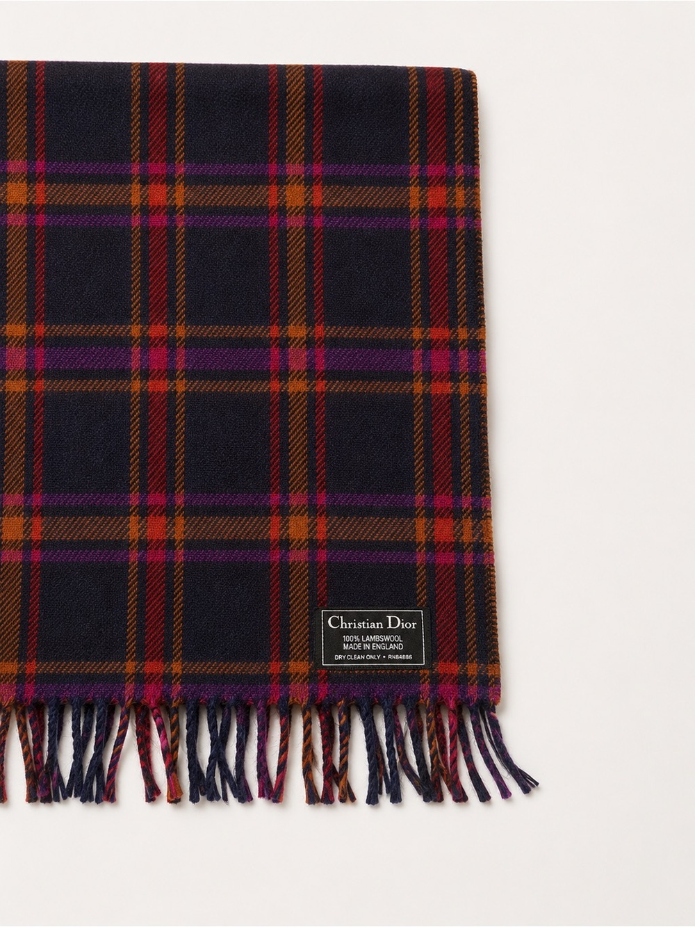 Dior lambswool plaid scarf - Picture 7 of 8